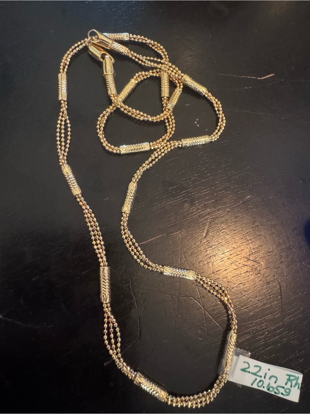 22 inch rhodium plate will not turn Gold-Tone Beaded Chain Necklace - Picture 4 of 6